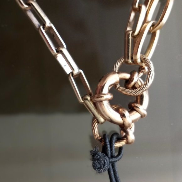 'Patricia Nash'  ARIANNA Russian Gold Paper clip link & Leather - Picture 5 of 10